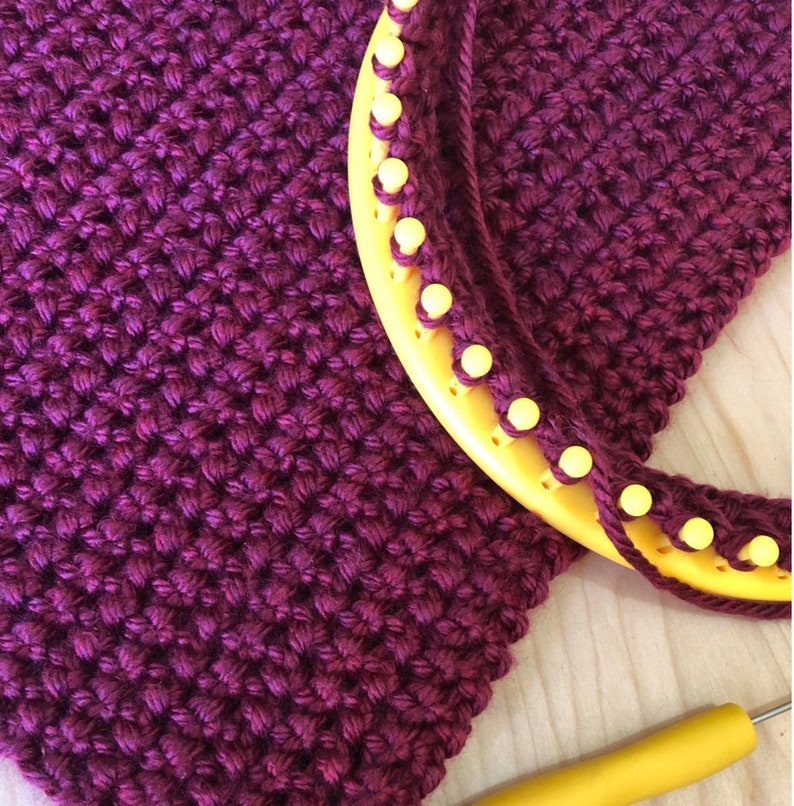 Loom Knit PATTERN Cowl Oversized Scarf (with Video Tutorial) Purl in 8 Stitch | Loomahat image 2
