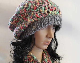 Loom Knitting PATTERNS Hat & Cowl Slouchy Beanie Tam with Step by Step Video Tutorial | Loomahat