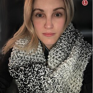 Loom Knit PATTERN Cowl Oversized Scarf (with Video Tutorial) Purl in 8 Stitch | Loomahat image 7