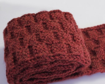 Loom Knit PATTERNS Scarf Beginner Easy Pattern Project with Step by Step Video Tutorial by LoomaHat | Basket Weave Stitch