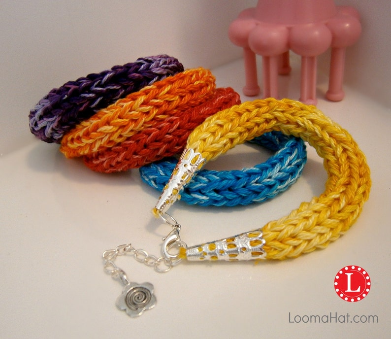 Bracelet d'amitié à motif en tricot métier à tisser image 1