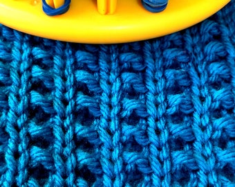 Loom Knitting PATTERNS : The Basket Rib Stitch aka Speckled Slip Stitch with Video Tutorial  | LoomaHat
