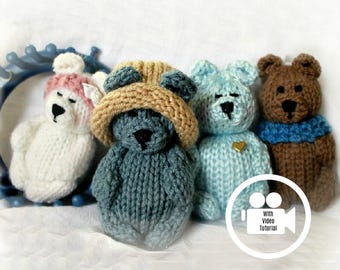 Loom Knit Teddy Bear Pattern (with Video Tutorial) Toy | Amigurumi |  Doll | Loomahat