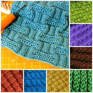 Top Ten 10 Loom Knit Stitch Patterns Volume 1:  Andalusian, Linen, Double Moss, Interrupted Rib, Diagonal, Bamboo, Celtic Knot with Videos