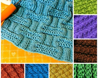 Top 10 des 10 modèles de points de tricot pour métier à tisser, volume 1 : andalou, lin, mousse double, côtes interrompues, diagonale, bambou, noeud celtique avec vidéos