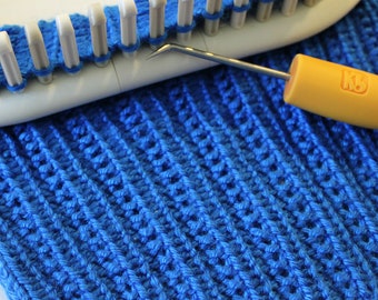 Loom Knit Stitch Pattern The Farrow Rib Stitch with Video Tutorial Beginner Easy by Loomahat