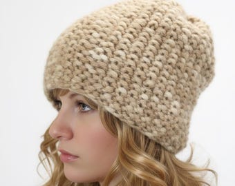 Loom Knit Hat Pattern: Brimless Easy Seed Stitch Beanie | Loomahat