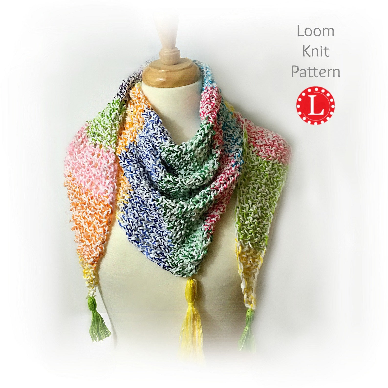 Loom Knitting Pattern Scarf Triangle Shawl Pattern EASY Etsy