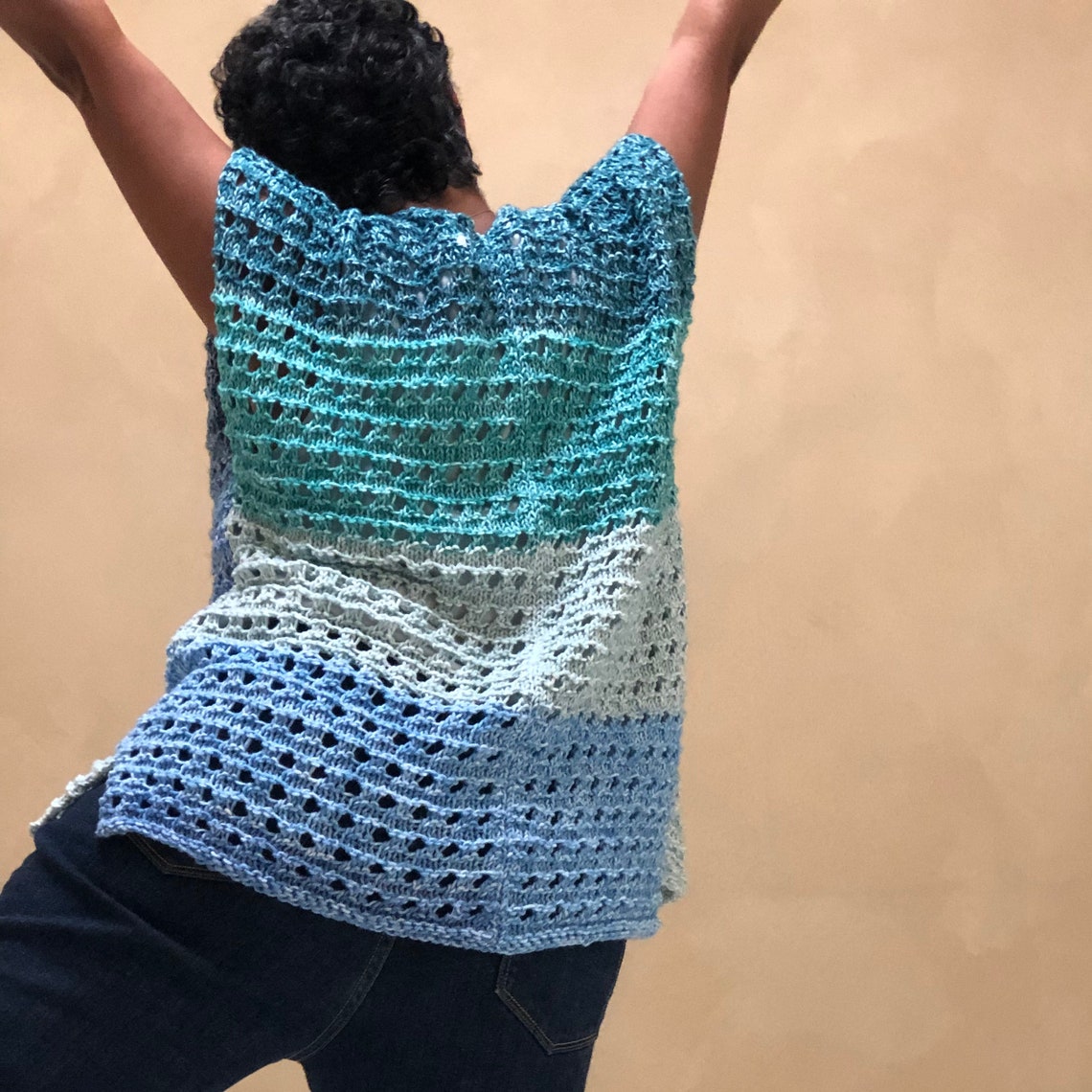 Loom Knitting Pattern Sweater Cardigan Vest W Lacy Stitch - Etsy