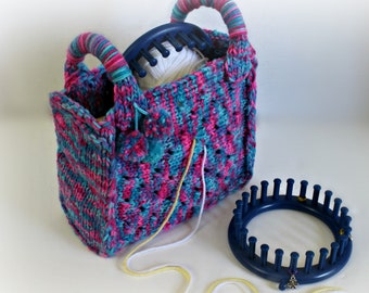 Loom Knitting PATTERNs Yarn Holder Bag Purse Tote - Includes Video Tutorial by Loomahat