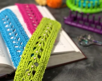 Loom Knitting PATTERNS Scrap Yarn Book Mark .  An Easy, Fun and Fast Project | Includes Video Tutorial | Loomahat