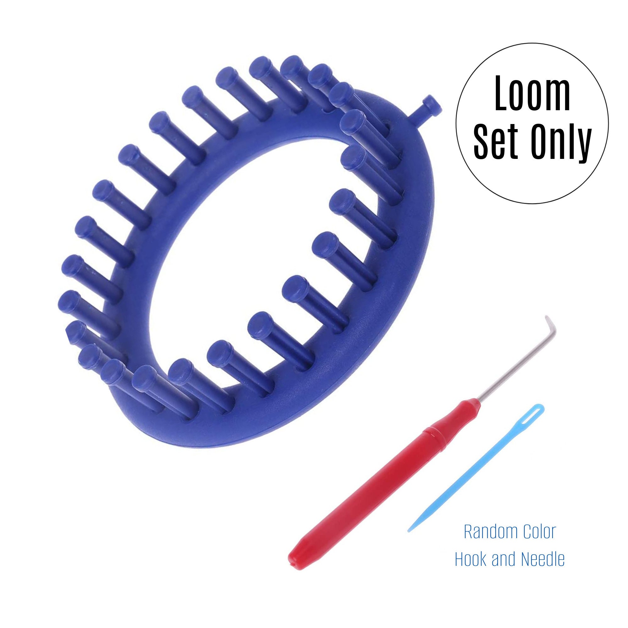 S SELDORAUK Round Knitting Looms Set - 5 Size Plastic Circle Looms Knitting with 2 Knitting Needles and 2 Crochet Hooks for Hat Sweater Sock Knitter