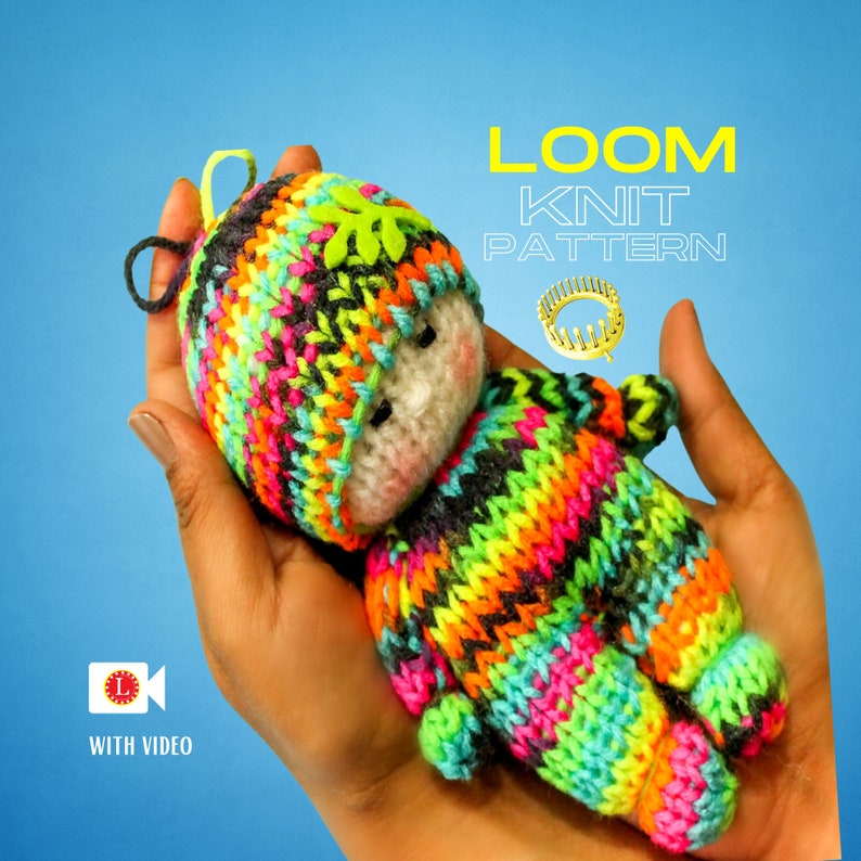 Knitting Looms PATTERNS Toys Doll Amigurumi Original Tiny Dolls Pattern in English / Espanol Includes Step by Step Video Tutorial Loomahat image 6