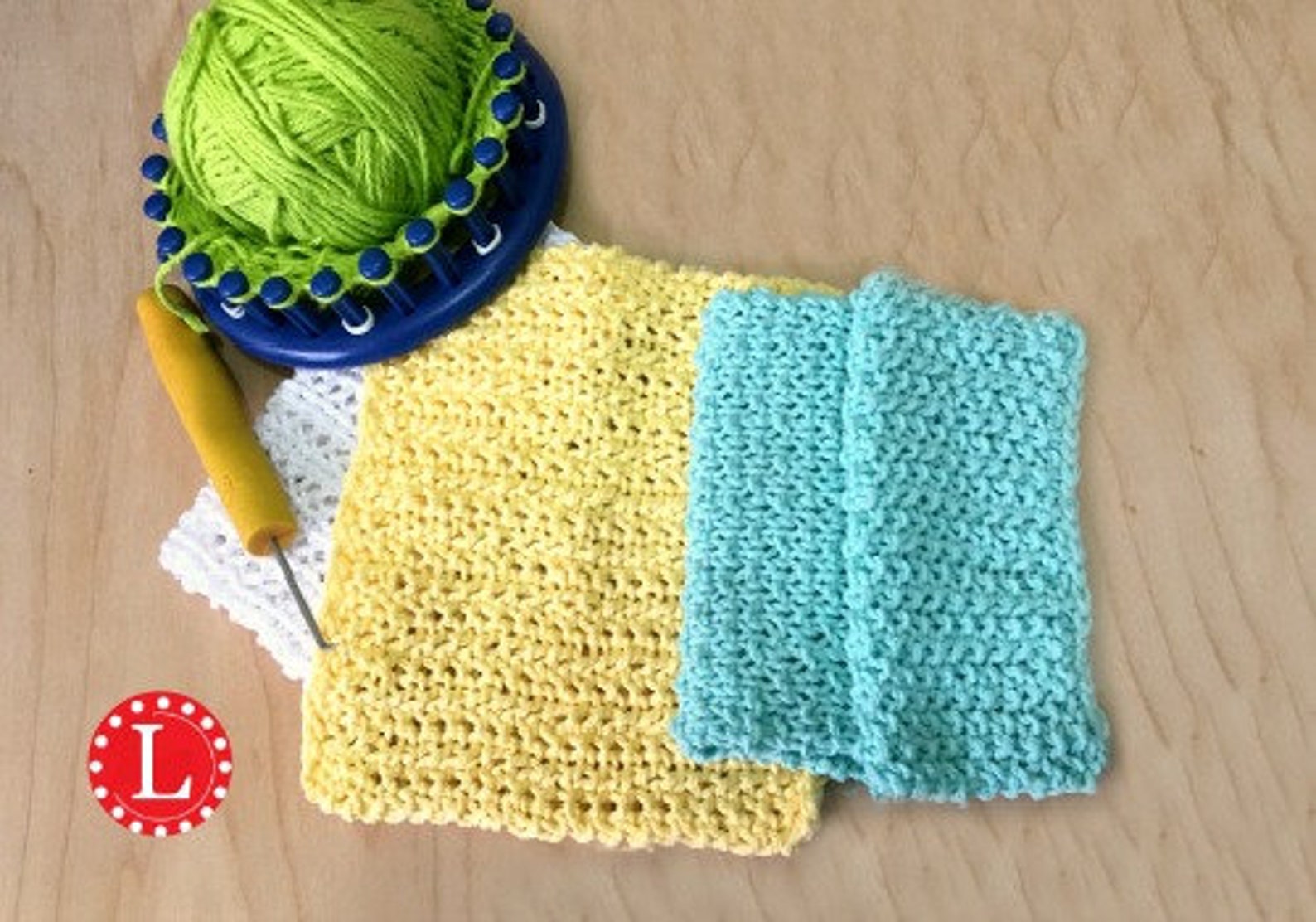 3 Loom Knitting Patterns Dishcloth / Wash cloth / Bath cloth Etsy