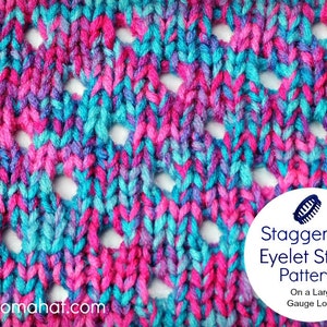 Loom Knitting Stitch PATTERNs The Staggered Eyelet with Video Tutorial