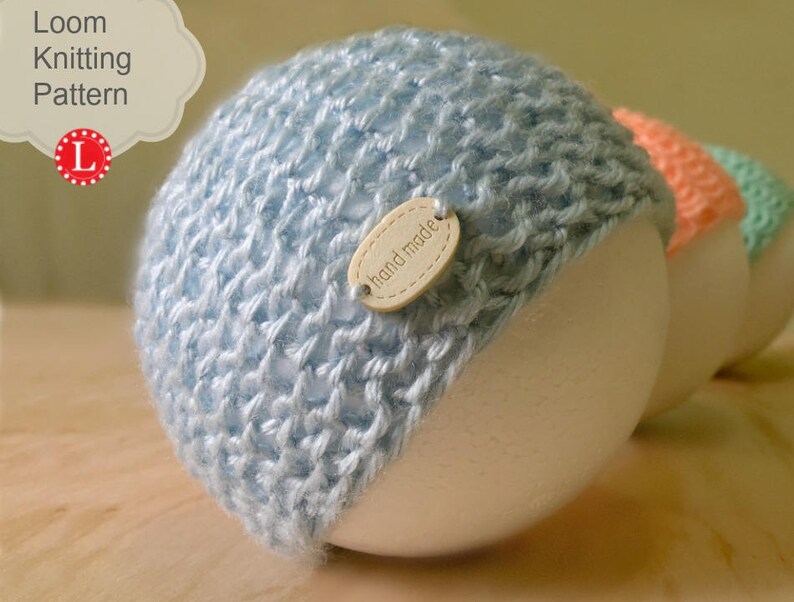 Loom Knitting Pattern Newborn Baby Hat Seed Stitch with video Etsy