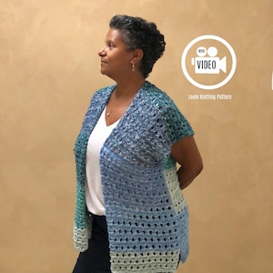 Loom Knitting Cardigan Vest Pattern | Lacy Stitch, Video Tutorial (Digital Download)