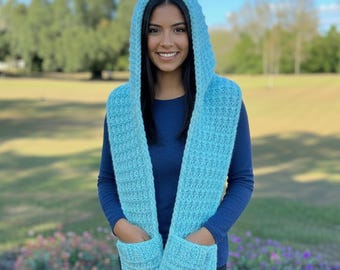 Knitting Looms PATTERN Scarves (with Video Tutorial) Hooded Scarf with Pockets