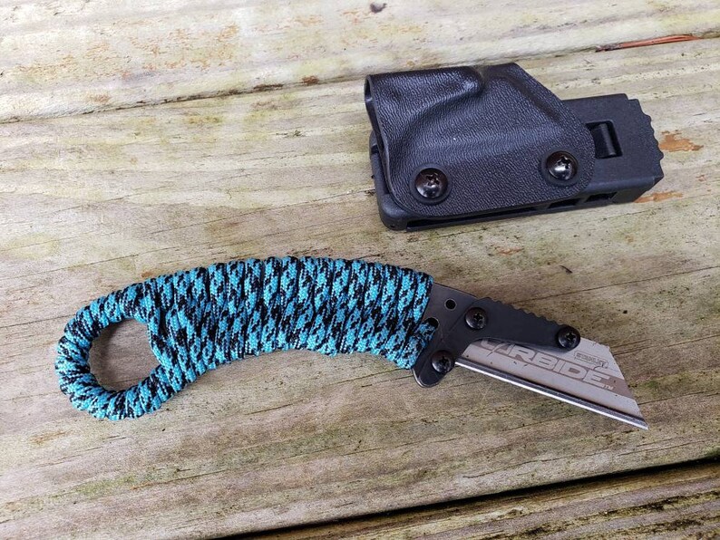Utility Knife Fixed Blade Razor Paracord Handle Unique Custom Etsy
