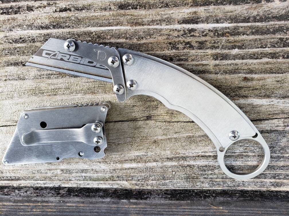 Karambit Utility Knife Fixed Blade Razor Unique Custom - Etsy