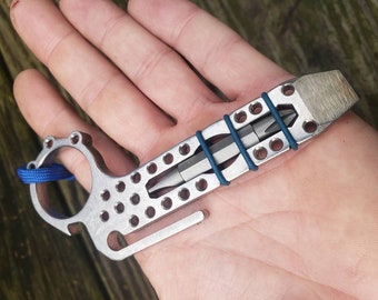 Pry Bar Bottle Opener Multitool Stainless Steel EDC Pocket Clip    Tool Every Day Carry Gift