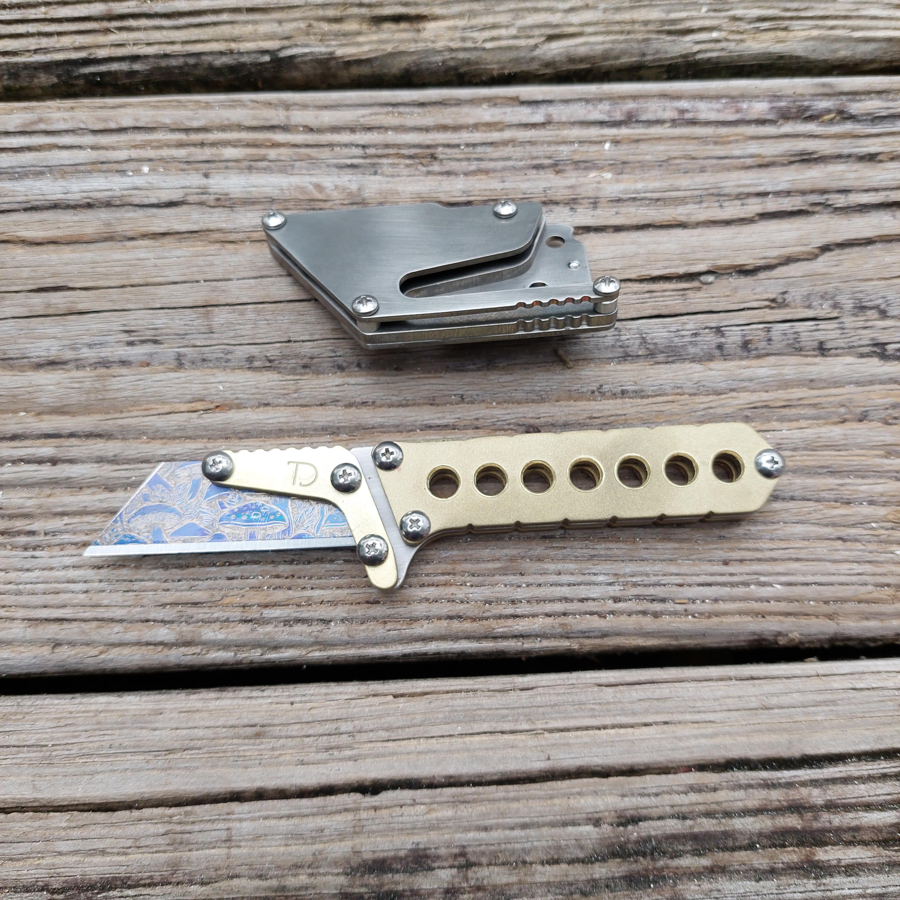Teale Designs Tools Mini Fixed Utility Knife - Brass Polished - Etsy ...