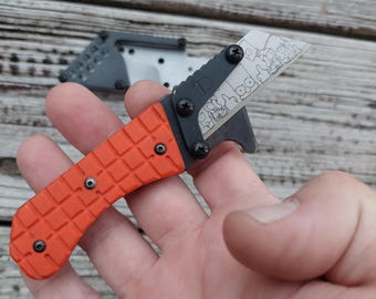 Teale Designs Tools Fixed Utility Knife - Orange Frag Pocket Sheath