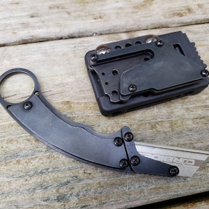 Allzweckmesser Karambit Black Oxide Rasiermesser mit fester Klinge Einzigartiger benutzerdefinierter Edelstahlgriff mit taktischem Gürtelscheide EDC Geschenk