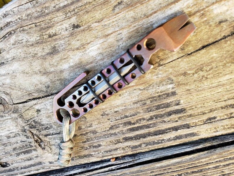 Mini Pry Bar Bottle Opener Keychain Multitool Stainless Steel Etsy