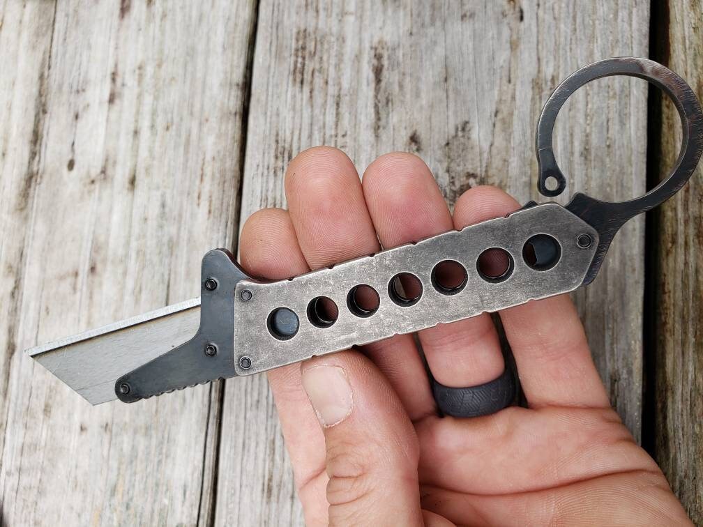 Utility Knife Karambit Black Oxide Fixed Blade Razor Unique | Etsy