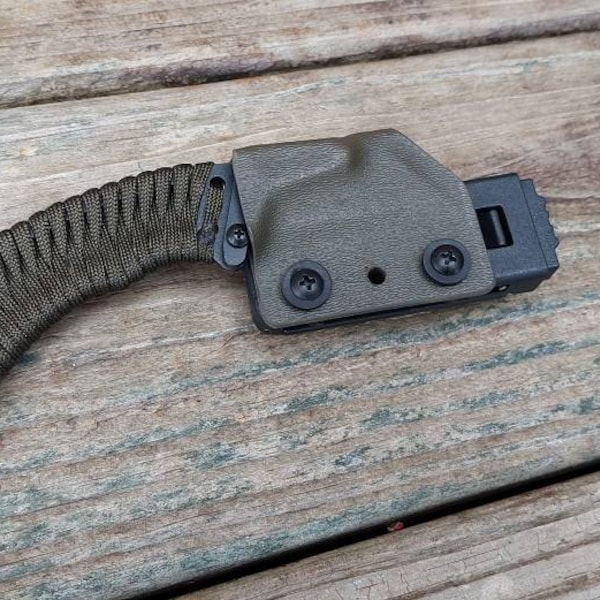 Para-K.U.K OD/óxido negro - Paracord Karambit cuchillo utilitario hoja fija maquinilla de afeitar mango inoxidable Kydex vaina clip EDC todos los días llevar regalo