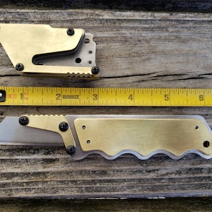 Allzweckmesser Messingwaagen Feststehende Klinge Rasiermesser Einzigartige Benutzerdefinierte Edelstahlgriff mit Gürtelclip Hülle EDC