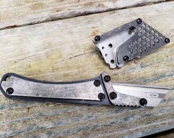 Utility Knife Fixed Blade Razor Unique Custom Black Oxide | Etsy