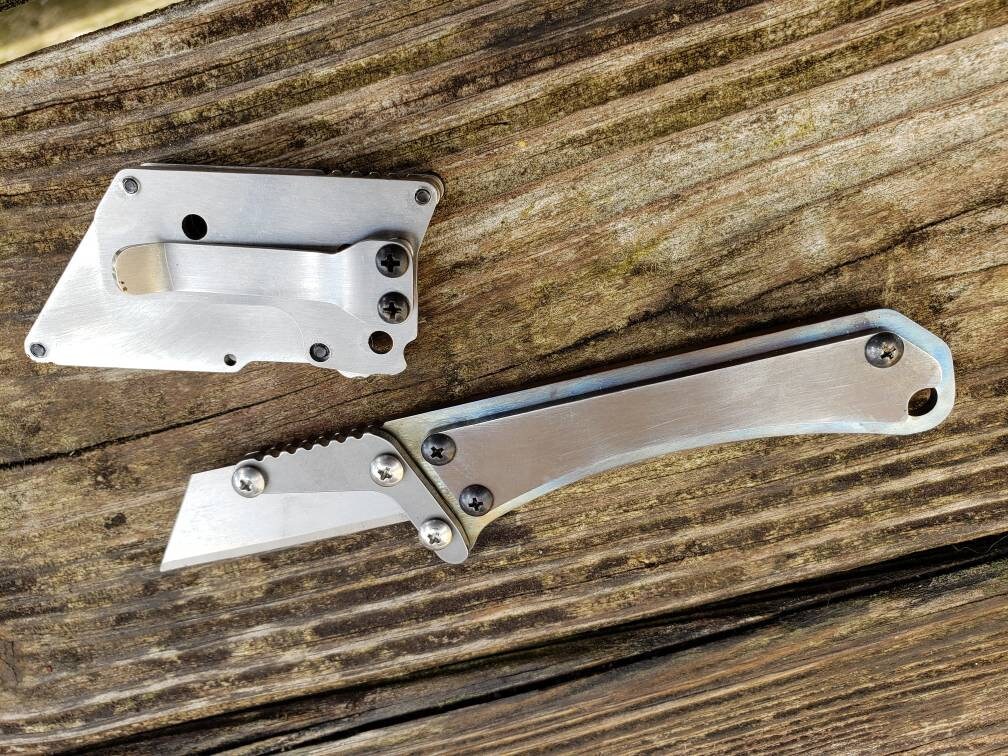 Utility Knife Fixed Blade Razor Unique Custom Stainless Steel Etsy