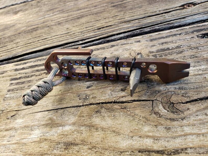 Mini Pry Bar Bottle Opener Keychain Multitool Stainless Steel Etsy