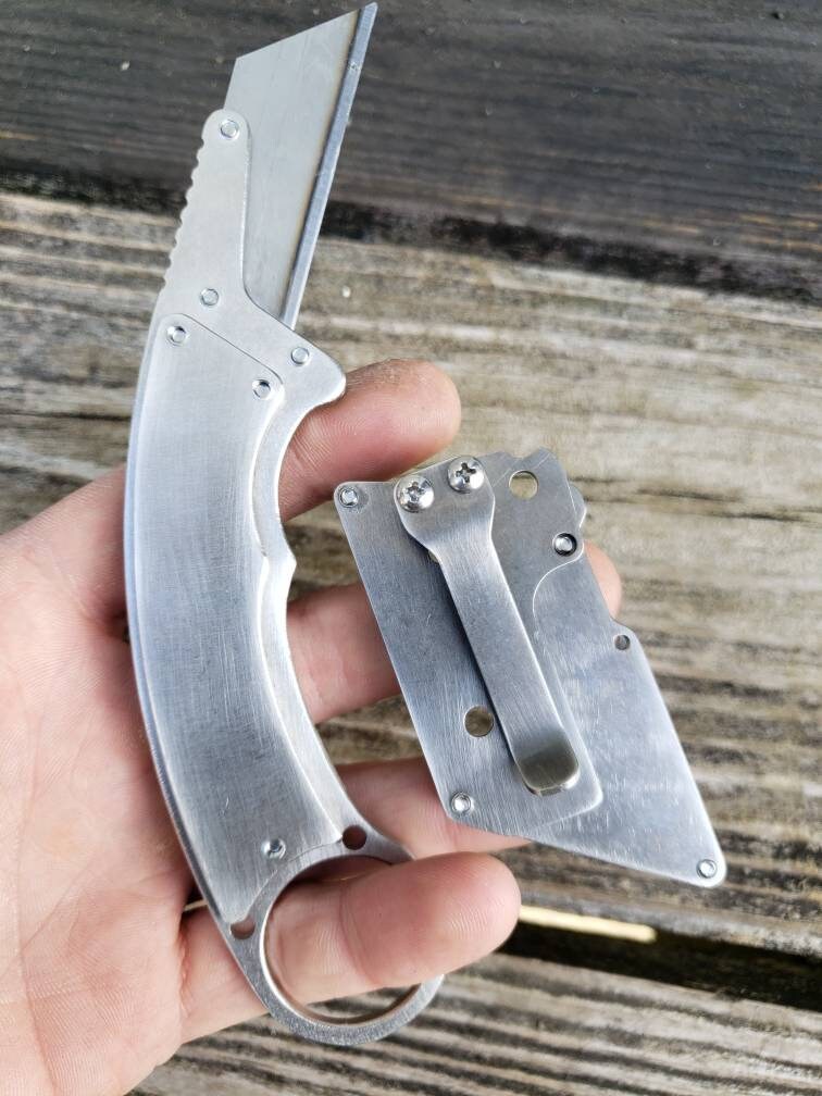Karambit Utility Knife Fixed Blade Razor Unique Custom - Etsy