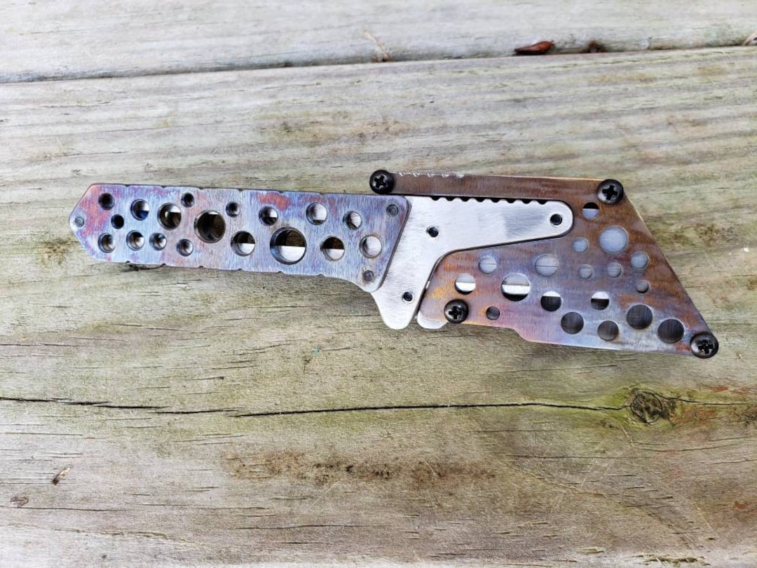 Utility Knife Fixed Blade Razor Unique Custom Stainless Steel Handle