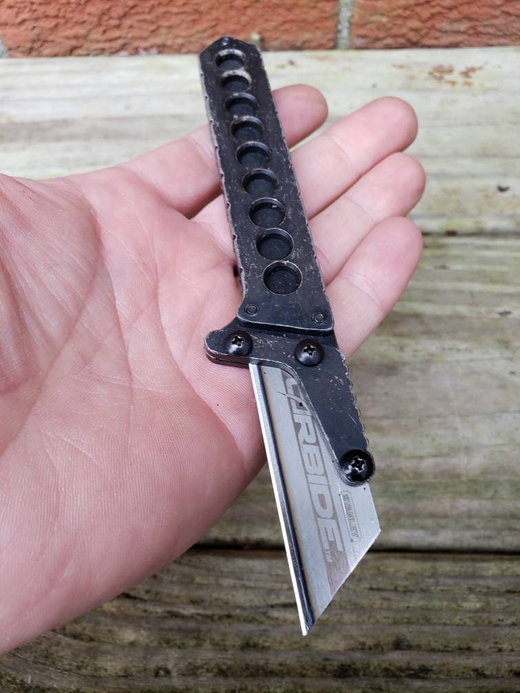 Utility Knife Fixed Blade Razor Unique Custom Stainless Steel Etsy