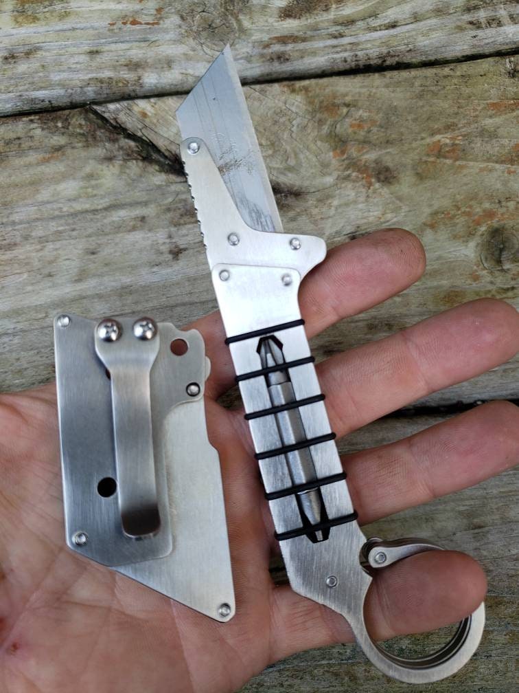 Karambit Utility Knife Fixed Blade Razor Unique Custom Etsy