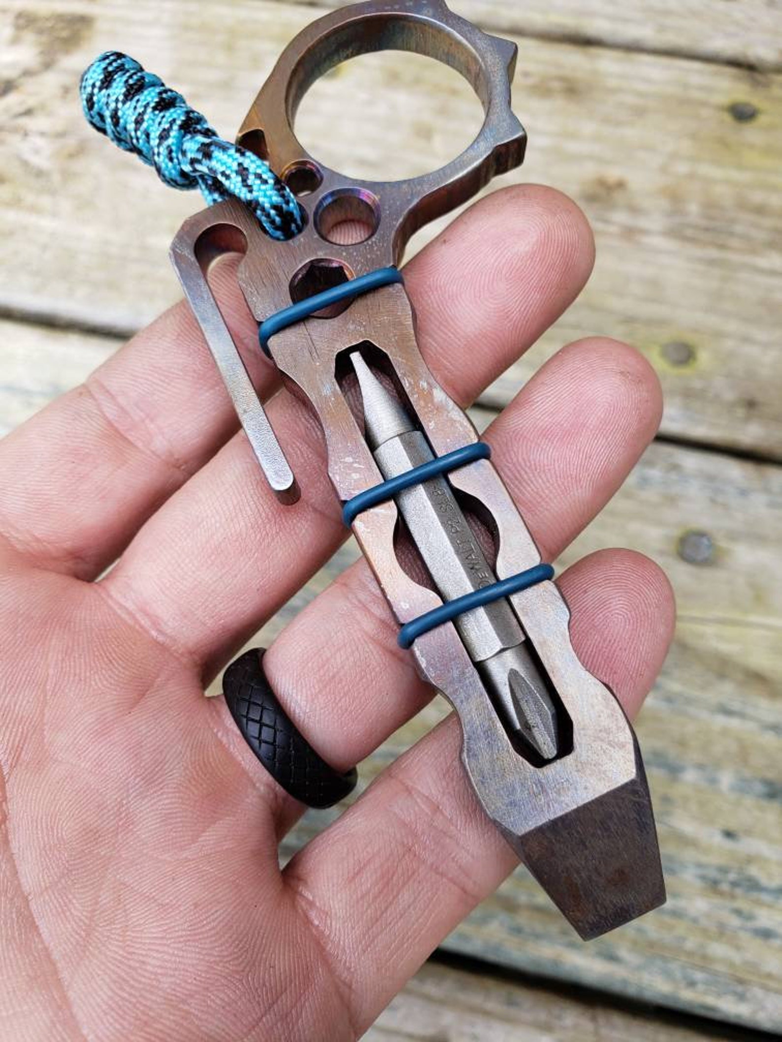 Mini Pry Bar Bottle Opener Keychain Multitool Stainless Steel Etsy