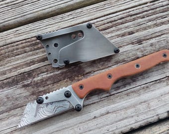 Teale Designs Tools Slim Fixed Utility Knife - Natural Micarta Polished