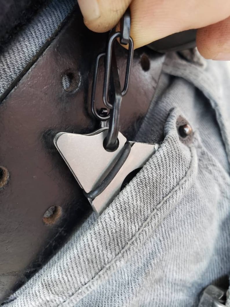 Utility Spare Razor Blade Holder Storage Pocket Keychain EDC Etsy