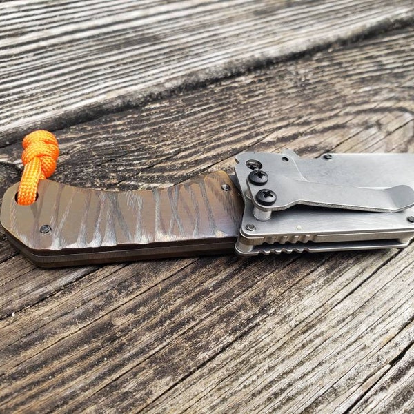 Small Curve Striped - Utility Knife Fixed Blade Razor Unique Custom Stainless Steel Handle with Included Belt Clip Sheath EDC Gift