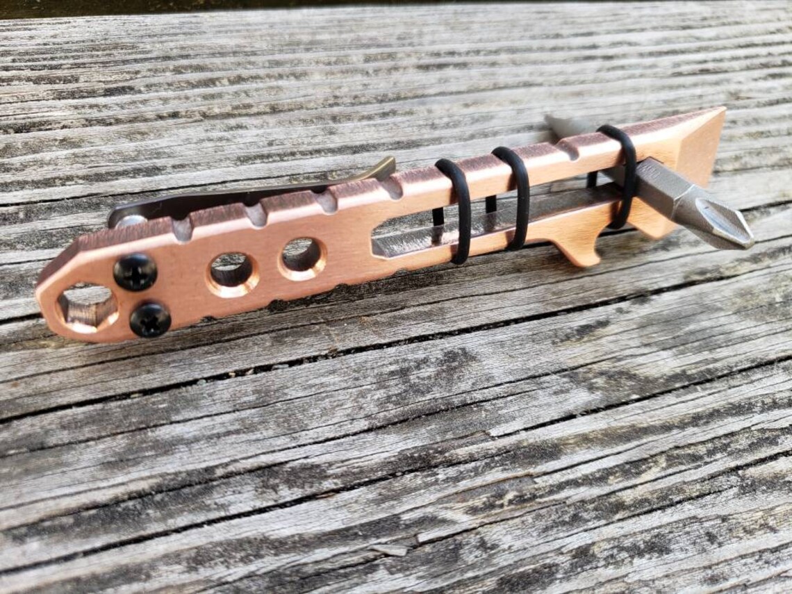 Copper Pry Bar Bottle Opener EDC Pocket Clip Tool Every Day Etsy Australia