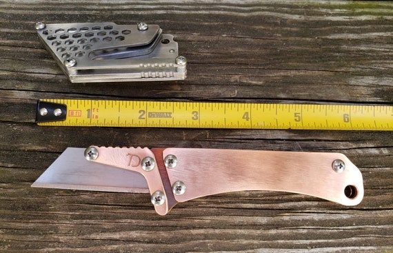 Custom Copper Black Oxide EDC Fixed Utility Blade Knife Sheath