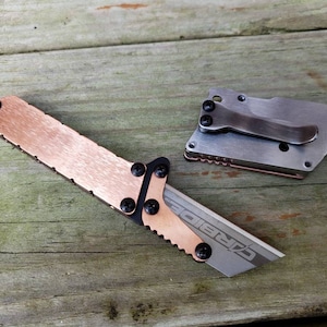 Mini Straight Copper Scales Black Oxide Utility Knife Fixed - Etsy