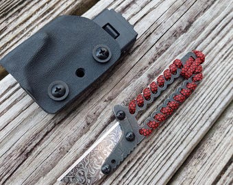 Teale Designs Tools  Mini Fixed Utility Knife - Red Paracord