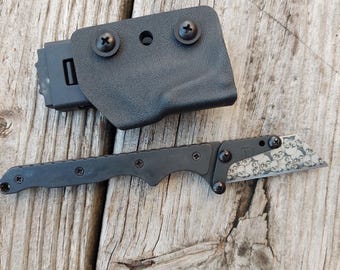 Teale Designs Tools Schlankes, feststehendes Universalmesser – Schwarzoxid