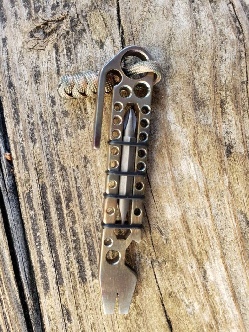 Mini Pry Bar Bottle Opener Keychain Multitool Stainless Steel Etsy