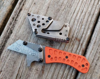 Teale Designs Tools Feststehendes Universalmesser - Mini Curve Orange G10